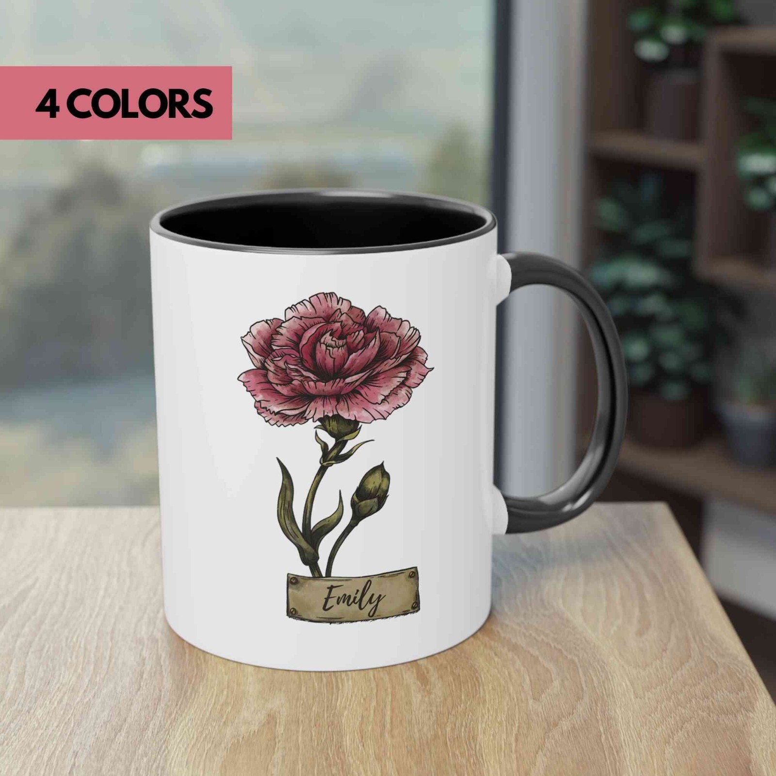 Personalized Skinny Tumbler With Name, Birth Flower Gifts, Birth Flower Cup, Birth Flower Gifts